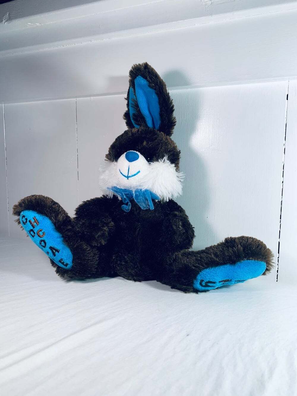 Dan Dee Chocolate Scented Bunny Brown and blue plush